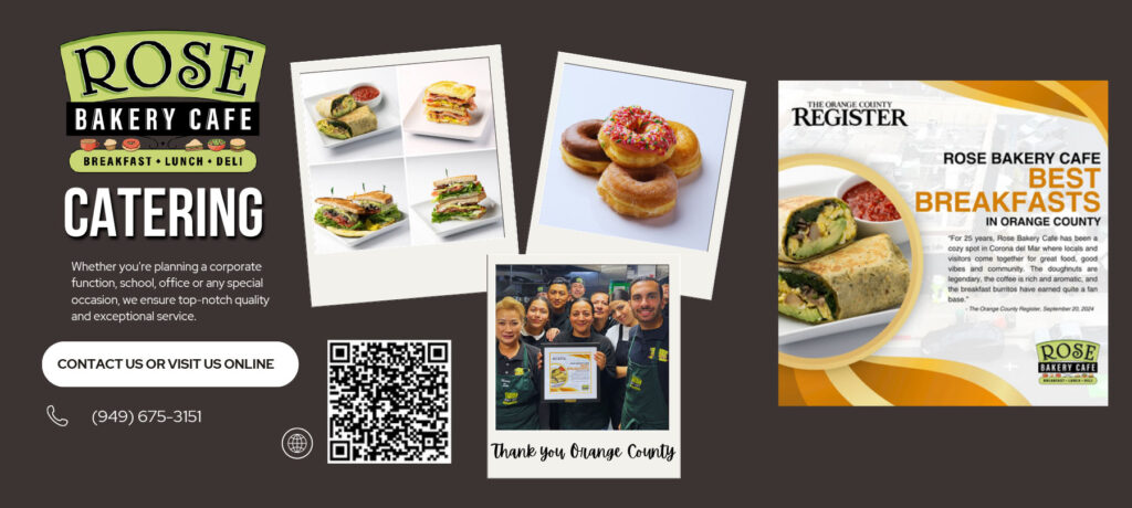 Black and Orange Modern Food Catering Facebook Post (6 x 2.2 in)